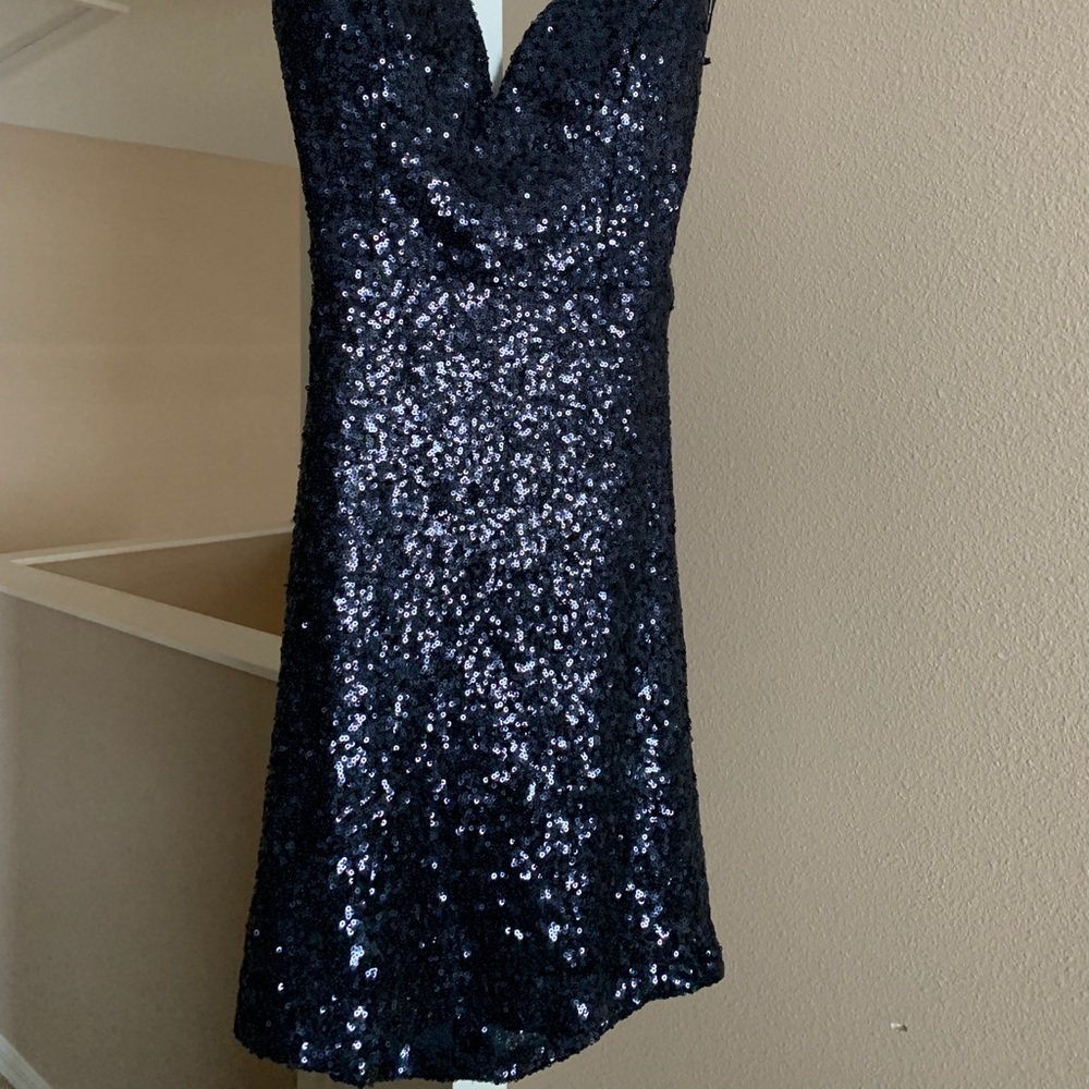 SPARKLY NAVY BLUE COCKTAIL DRESS